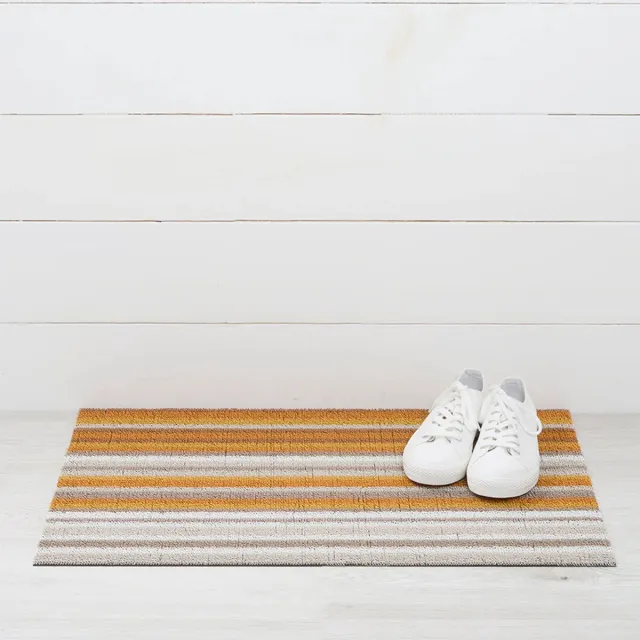 CHILEWICH Deurmat - Horizon Stripe Desert Wit/oranje/bruin/grijs/taupe
