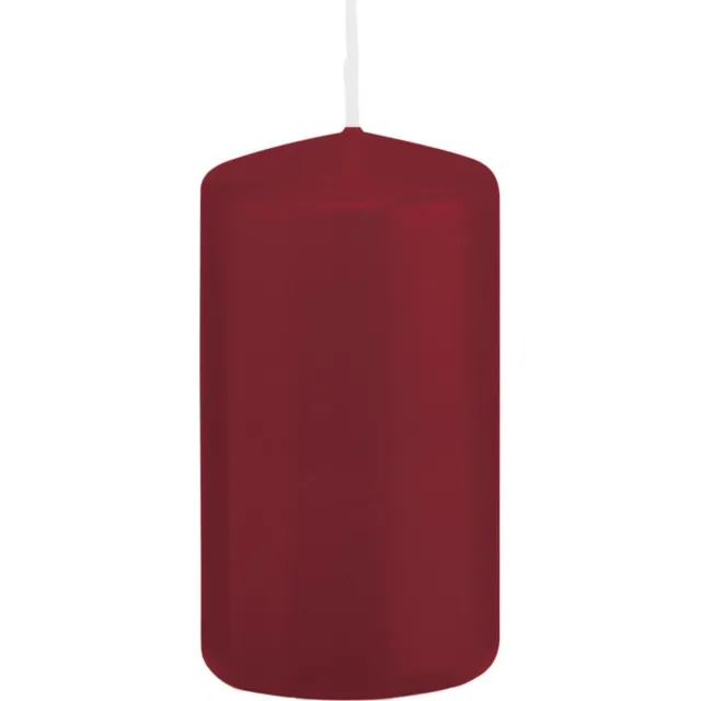 Trend Candles Cilinderkaars/stompkaars - bordeauxrood - 6 x 12 cm - 40 branduren - met brandvertragende folie Bordeaux rood