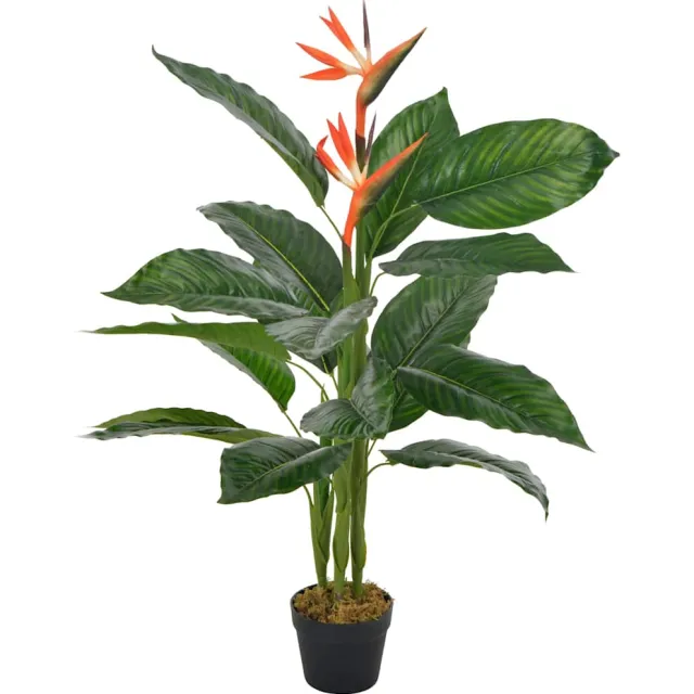 vidaXL Kunstplant met pot strelitzia 100 cm rood Oranje