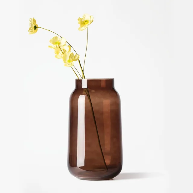 HEMA Vaas ⌀15x30cm Bink glas bruin