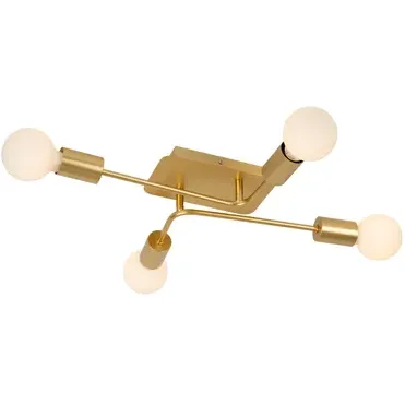 Lucide Plafondlamp Lester Messing 4xe27 Goud