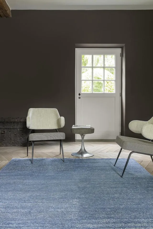 Ligne Pure Grain – Vloerkleed – Tapijt - handgeweven – viscose – modern – Blauw - 140x200