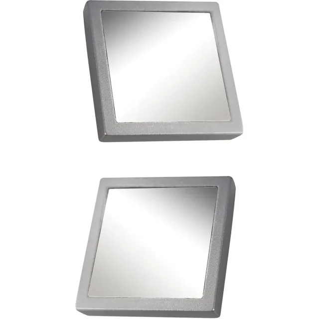 spirella Decoratieve Spiegel - Zelfklevende Vierkante Make-upspiegel Zilver - Opmakspiegel voor Badkamer en Woonruimte GRIJS