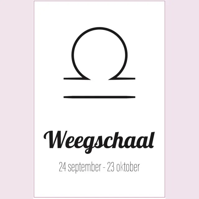NUUW at home Sterrenbeeld Weegschaal - 20x30cm - Forex Wanddecoratie | NUUW at home collectie wit