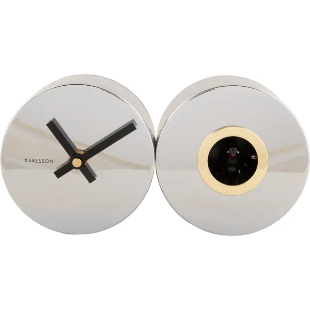 Karlsson Koekoeksklok Duo Cuckoo Plated - Zilver - 26x7.2x13cm - Wandklok Scandinavisch