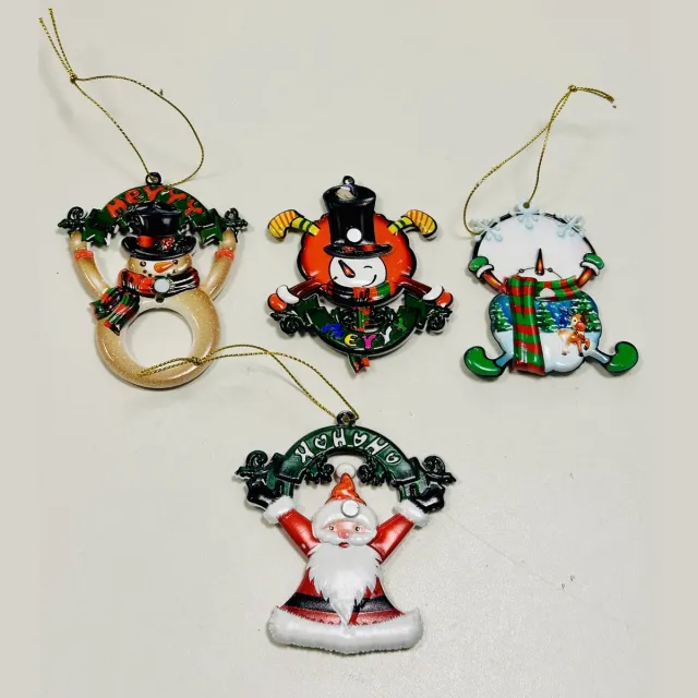 Impuls Kerst koelkastmagneten - Set van 4 stuks - Kerstman/Sneeuwpop - Polyresin - hoogte 9 x 8 x 1 cm - Kerstdecoratie - Woondecoratie - Woonaccessoires Meerkleurig - set 1