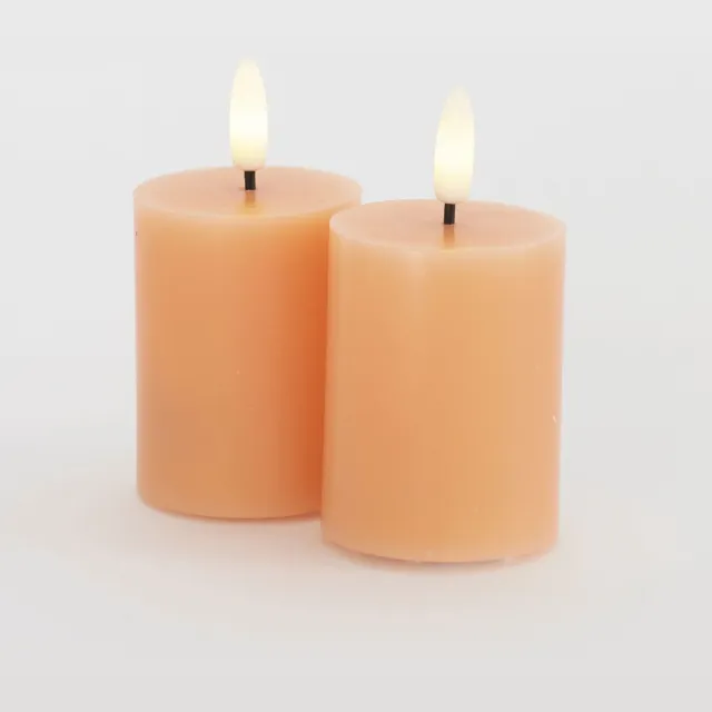 Sirius Sirius Sille Mini LED kaars 2st Ø5xH6.5cm - peach Peach - mini