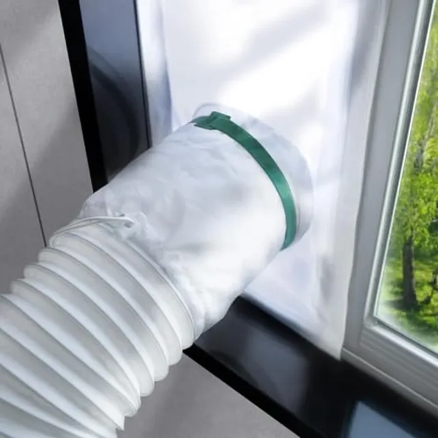 PZCC Raamafdichting voor Mobiele Airco - Verstelbare Airco Raamafdichting 102-163 cm - Waterdichte Window Seal Kit voor Mobiele Airconditioner en Wasdroger - Wit