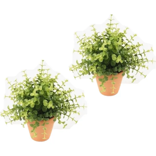 Bellatio Flowers & Plants 3x stuks kunstplant eucalyptus groen in pot 20 cm - Kamerplanten kunstplanten
