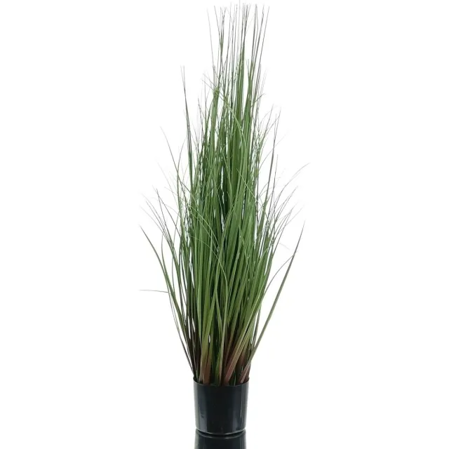 Gasper Siergras Groen Zwarte Pot 90 cm - Kunstplant