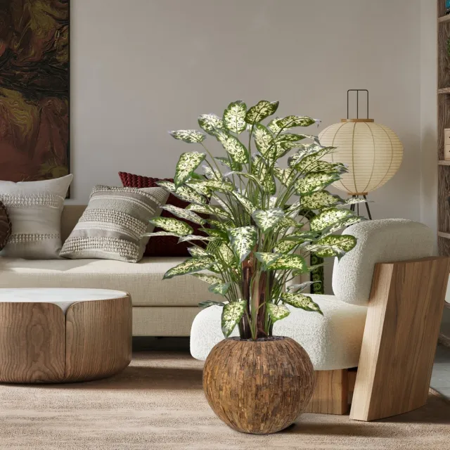 maxifleur Kunstplanten Dieffenbachia Kunstplant 110cm Deluxe Bont