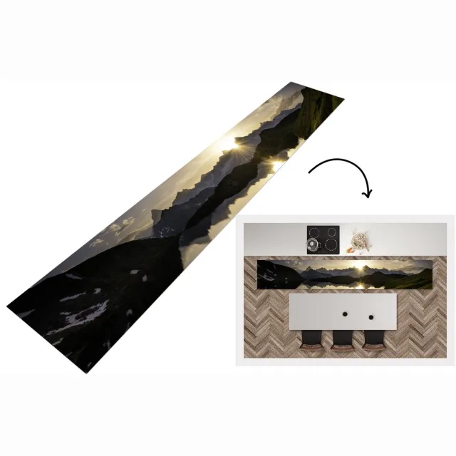 KitchenYeah Keukenloper - Loper keuken - Zwitserland - Alpen - Water - Keukenloper vinyl multicolor, foto 7