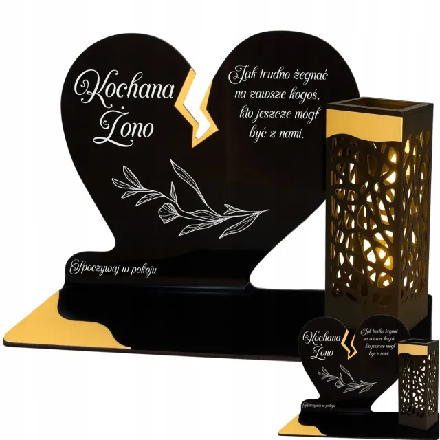 Decortrend Zonnegraflicht Hart Goud LED voor Begraafplaats - Elegante Herinnering
