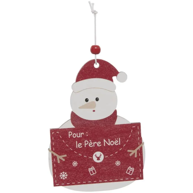 Feeric lights & Christmas Kerstboomversiering met letters op een rood-witte houten standaard Modèle G