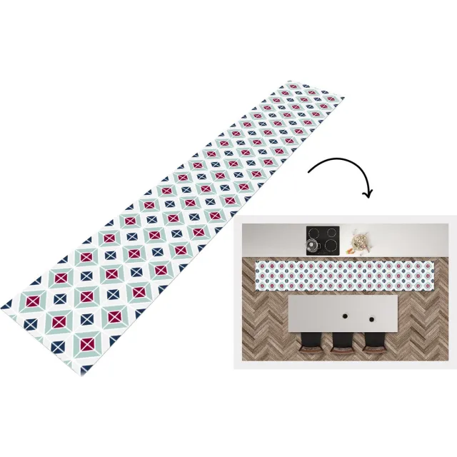 KitchenYeah Keukenloper - Keukenmat - Patronen - Tegel - Abstract - Keuken vloerkleed Multicolor