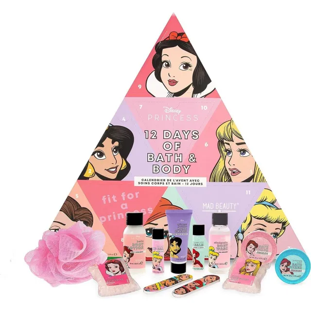 Disney Princess 12 dagen Adventskalender voor bad en lichaam kerstpakket Paars
