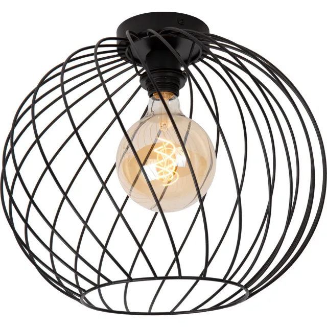 Lucide DANZA - Plafonnière (Plafondlamp) - Ø 40 cm - 1xE27 - Zwart