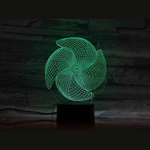 MC Living 3D Led Lamp Met Gravering - RGB 7 Kleuren - Propellor