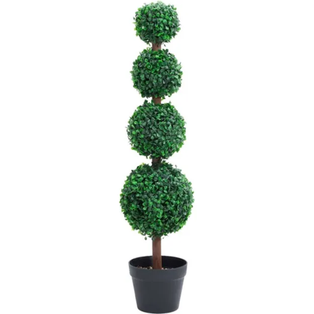 vidaXL Kunstplant - met - pot - buxus - bolvorming - 90 - cm - groen