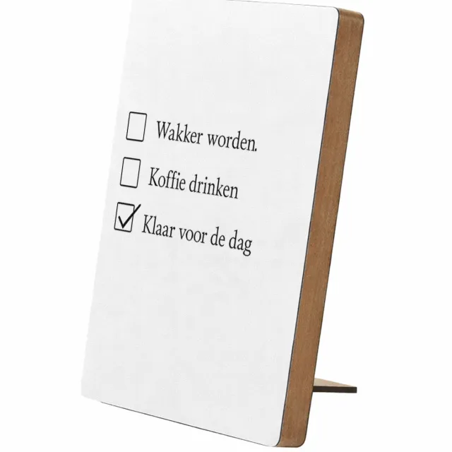 Mr Cadeautjes Glasframe/MDF 12,7 x 17,8 - design Een vergelijkbare droge checklistgrap maar dan rond ochtendg | cadeau Wit
