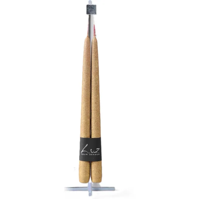 Rasteli Luz Your Senses Metal Kaars-Dinerkaarsen Goud-Avond Goud D 2,20 cm H 30 Voordeelaanbod van 2 x 2