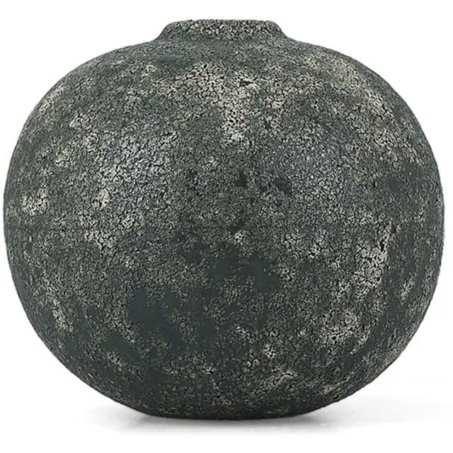 Fameilleur vaas 14,5xH13cm groen Bullet - keramieken decoratieve bloemenvaas, voor bloemen, takken en droogbloemen, woondecoratie voor modern interieur, mooi als cadeau