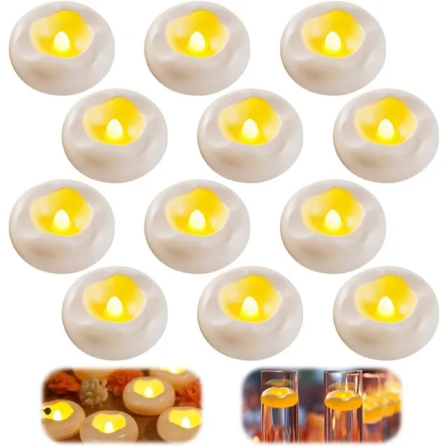 longziming LED Drijvende Kaars - Watergeactiveerde Zwevende Lichtjes - Decoratieve Zwemlamp - Veilig Vlamloos Ontwerp - Schokbestendig En Waterdicht - Geschikt Voor Binnen En Buiten - 1 Stuk wit