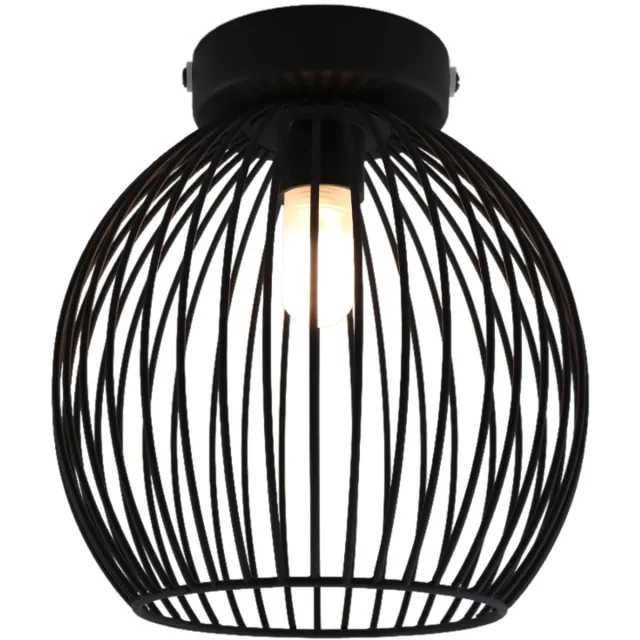 Olucia Industriële badkamer plafondlamp zwart, Wiro, IP44 - Vorm: Rond