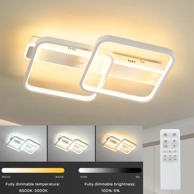 ANTENLICHT Led Plafondlamp Dimbaar met Afstandsbediening - Plafonniere - Wit - 3000K-6500K - 4.260LM - 38W - Modern - led lamp - Woonkamer - Kamer - Eetkamer - Eettafel - Keuken - Slaapkamer - Cafe - Restaurant -Horeca