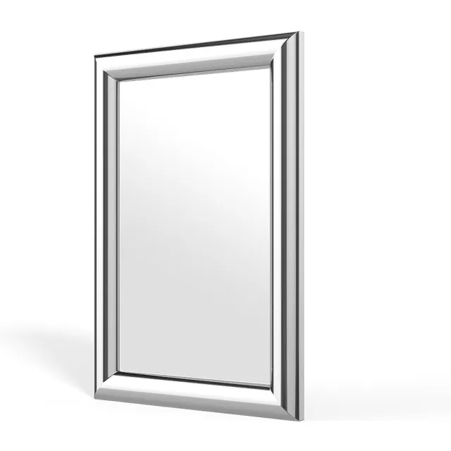 Vente-unique Rechthoekige wandspiegel in roestvrij staal - H 120 x B 80 cm - Verchroomd - BORAYA