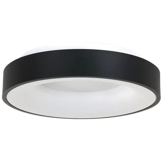 Steinhauer Plafonnier Ringlede Ø38cm Zwart - Modern Design - Steinhauer - Kunststof, Metaal, Elektronica - Geschikt voor Binnen Wit / Zwart