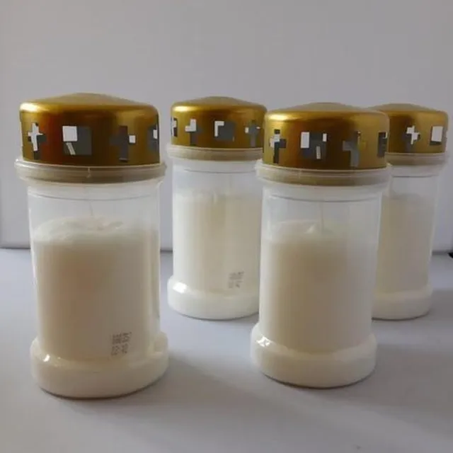 Bouwman Grafkaarsen wit met koper deksel 6 stuks