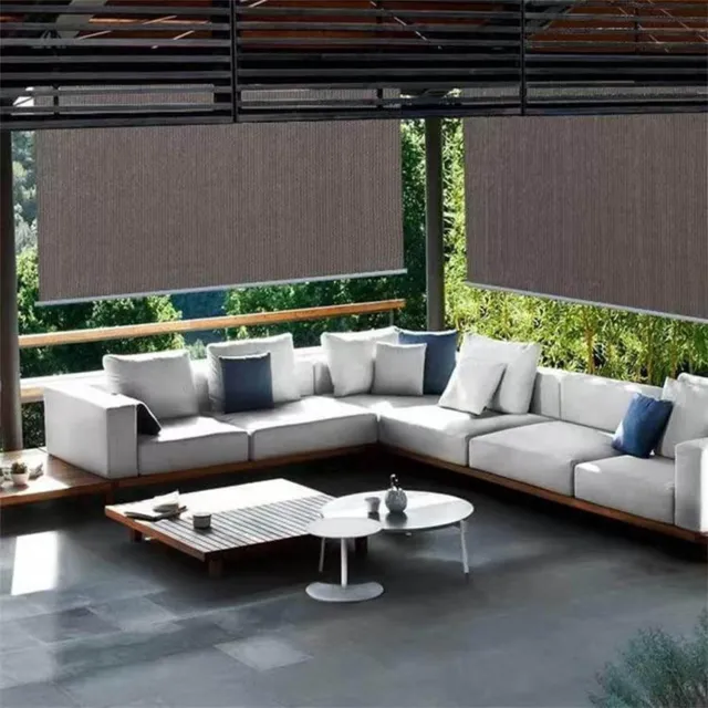 Famanu Rolgordijnen voor buiten, waterdicht en duurzaam, zonwering met thermische isolatie en UV-bescherming, beige, 100 x 180 cm, ideaal voor gebruik op terrassen en balkons