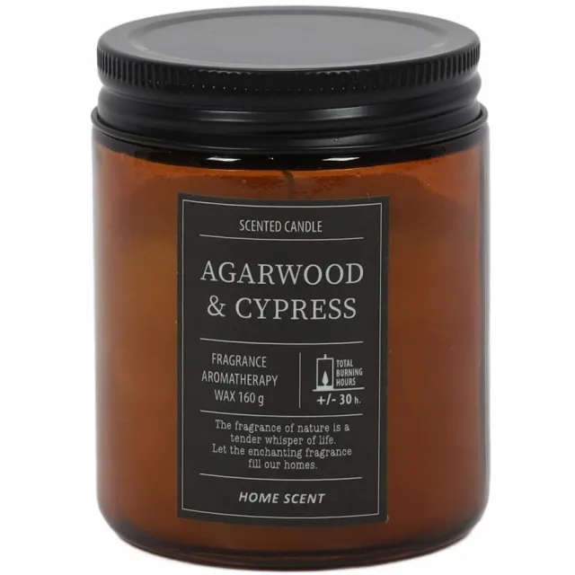 Home & Styling Collection Geurkaars Agarwood & Cypress - 30 uur brandtijd bruin