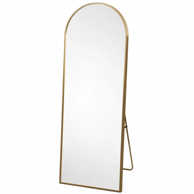 M-Goods - Staande Spiegel - Passpiegel Full Body - Grote Spiegel Slaapkamer - Gehard Glas Veilig - Aluminium Frame - Zwart