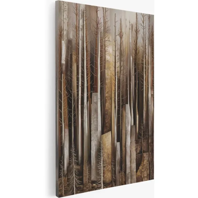 Saammp Canvas Schilderij - Vintage Bos - Abstract - Bloemen - 30x45 - Foto op canvas - Wanddecoratie - Muurdecoratie Woonkamer - Kantoor Decoratie Multicolor