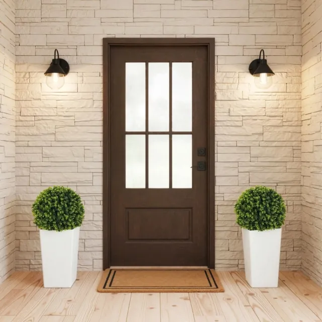 MODFU Kunstplant-Eucalyptus-Uv-Bescherming-2 Stuks-Met Pot-Groen-65 Cm