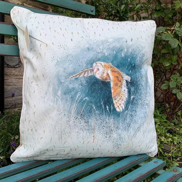 Alex Clark Art Sierkussen - Barn Owl ~ Kerkuil - 45 Cm X 45 Cm Design