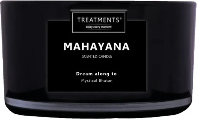 Treatments TSMXL - XL Geurkaars - Scented candle XL - Mahayana - 600 gram Zwart