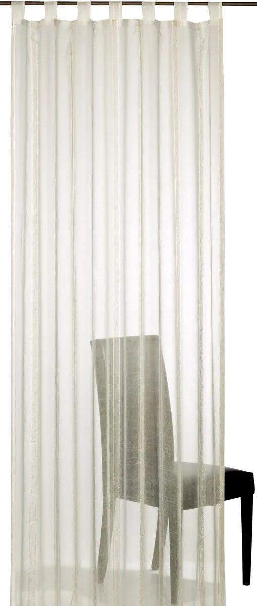 Elbersdrucke Gordijn met lussen Casa 255x140 cm beige semi-transparant BeigeCreme