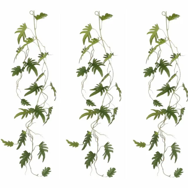 Mica Decorations Mica Decoration kunstplant slinger Philodendron Xanadu - 3x - groen - 115 cm - Kamerplant snoer
