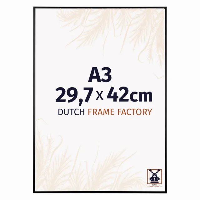 Dutch Frame Factory Fotolijst A3 29,7x42 cm - Aluminium - Zwart Hoogglans - Kampen