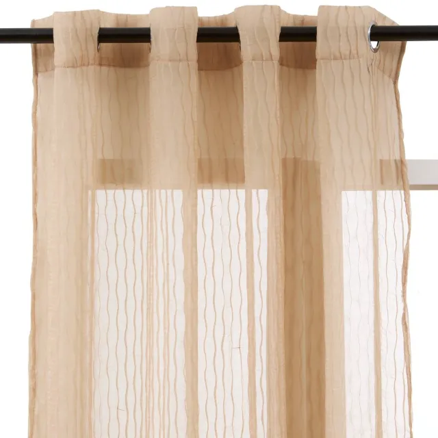 Atmosphera Créateur d'intérieur® Vitrage met gestructureerde strepen MILA Beige lin
