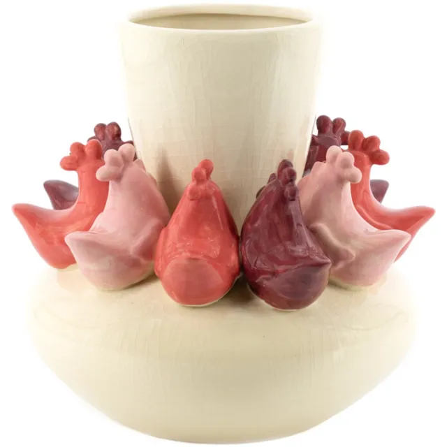 Homebound by Kolony Aardewerk vaas chickens Multi