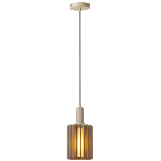 Lucide LAMBRES - Hanglamp - Ø 15 cm - 1xE27 - Taupe