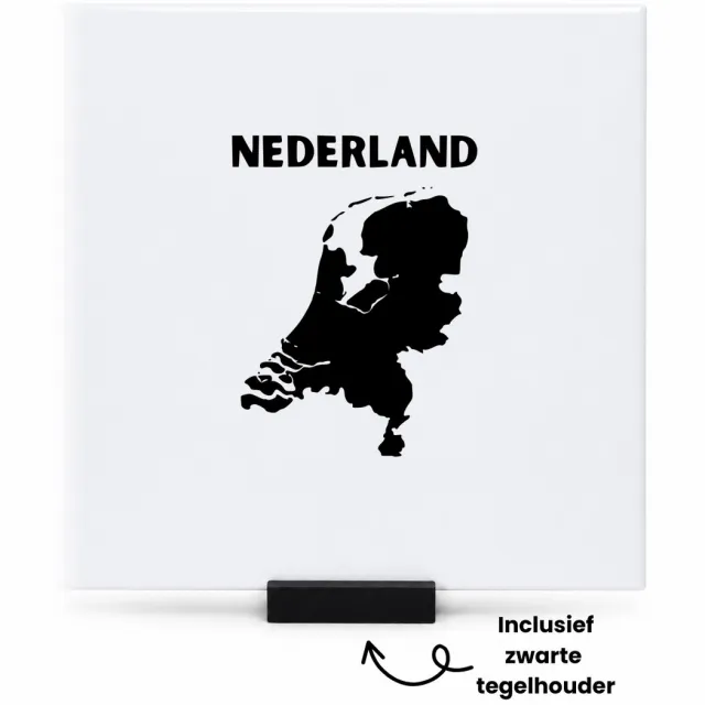 Hacebo Nederland tegeltje met tegelhouder - Piloot - toeristen - tegeltjes met tekst - Nederland cadeau - beste land - Leuk cadeau voor je Vriend om te geven - spreuktegels - 15x15 CM Wit