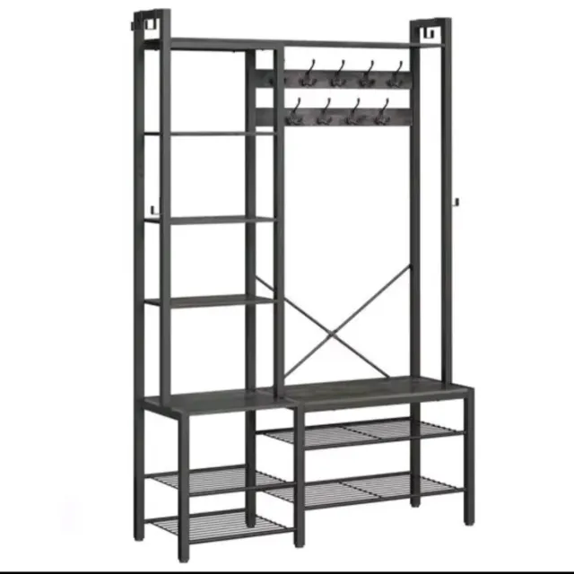 Mila Shop Kapstok - Kledingkast - Bank - Kledingkast organizer - Schoenen rek - Met opbergruimte - 40x120x190cm Zwart