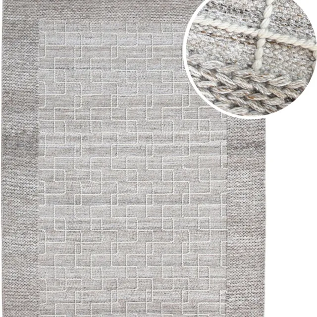 Axi Maui Buitenkleed – Rechthoekig – 140 x 200 cm – Beige – Geometrisch patroon - Buitenkleed – Buitentapijt – Weer- en UV-bestendig – Plat geweven – Tuintapijt – Voor binnen en buiten - Handgeweven