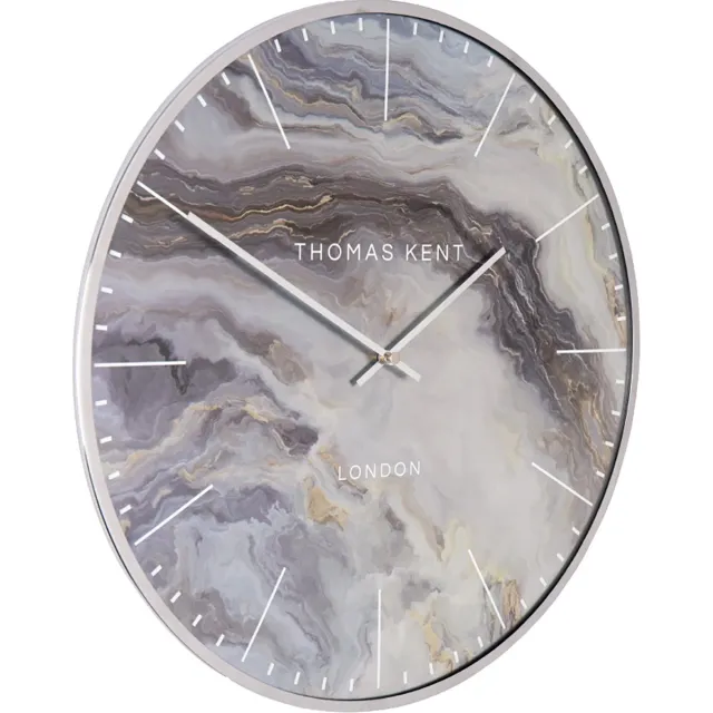 Thomas Kent Wandklok rond Oyster S - 40cm - Aubergine paars met zilver