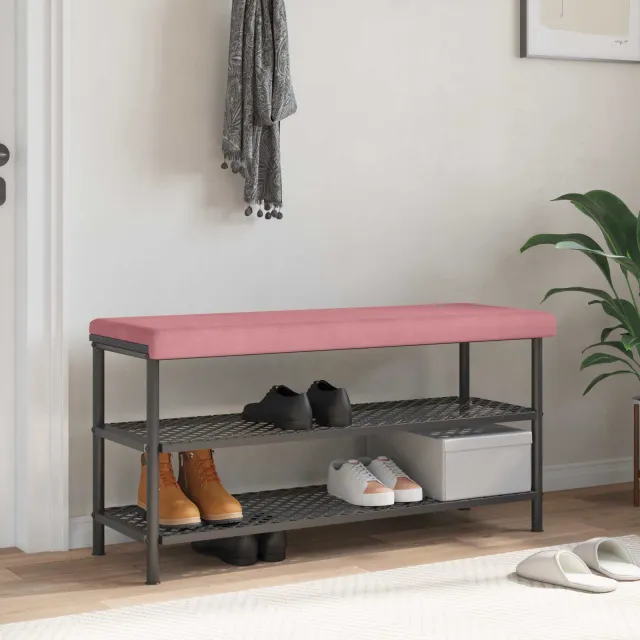 vidaXL Bankkussen fluweel Roze Diepte 35 cm